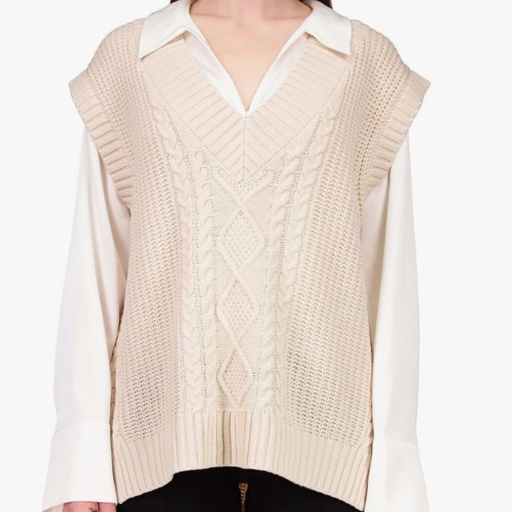 NWT Sanctuary Chunky Cable Sweater Vest | Size XS